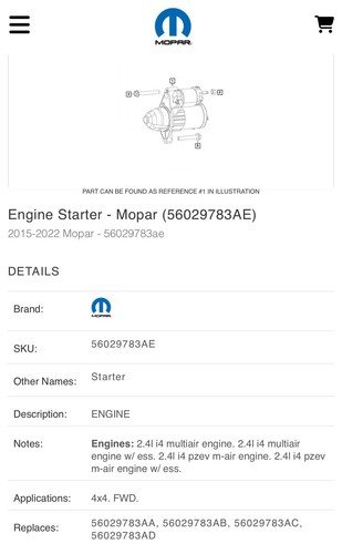 New genuine mopar 56029783af - genuine,